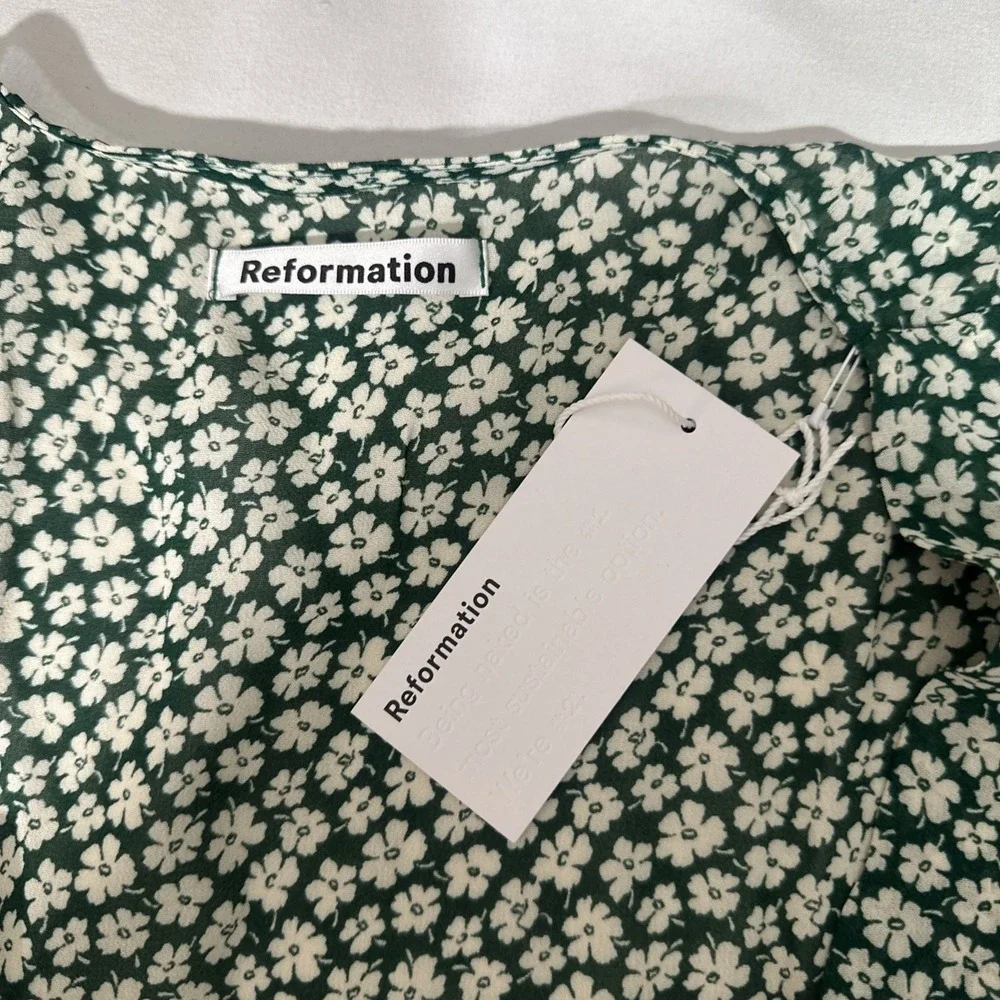 NWT $218 REFORMATION [ 16 ] Rosalinda Floral Tie Sleeve Dress In Venezuela T2134 - Picture 5 of 16